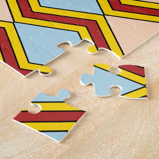 Zigzags und Diamonds Abstrakte Kunst Puzzle (Seite)