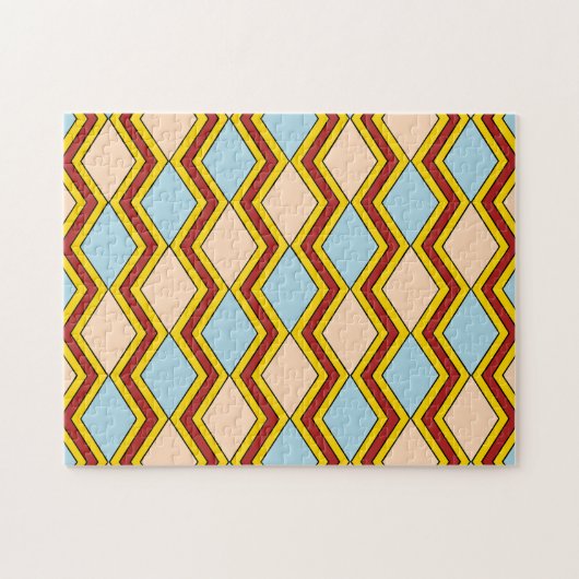 Zigzags und Diamonds Abstrakte Kunst Puzzle (Horizontal)