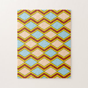 Zigzags und Diamonds Abstrakte Kunst Puzzle