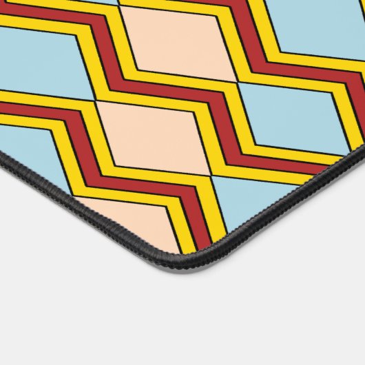 Zigzags und Diamonds Abstrakte Kunst Schreibtischunterlage (Ecke)