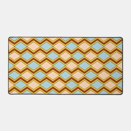 Zigzags und Diamonds Abstrakte Kunst Schreibtischunterlage (Vorderseite)