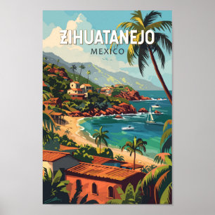 Zihuatanejo Mexico Reise Kunst Vintage Poster