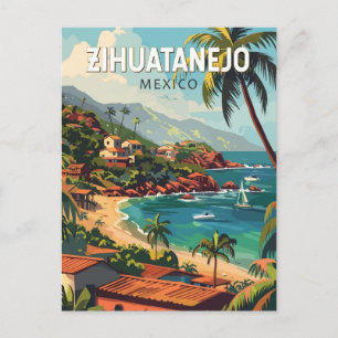 Zihuatanejo Mexico Reise Kunst Vintage Postkarte