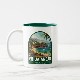 Zihuatanejo Mexico Reise Kunst Vintage Zweifarbige Tasse