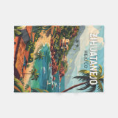 Zihuatanejo Mexico Reisen Kunst Vintag Fleecedecke (Vorderseite (Horizontal))