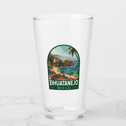 Zihuatanejo Mexico Reisen Kunst Vintag Glas (Vorderseite)