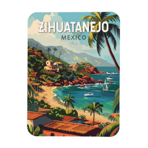Zihuatanejo Mexico Reisen Kunst Vintag Magnet
