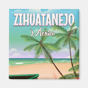 Zihuatanejo mexikanisches Strandurlaubsplakat Magnet