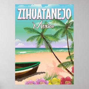 Zihuatanejo Mexikanisches Strandurlaubsplakat Poster