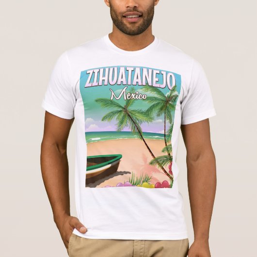 Zihuatanejo Mexikanisches Strandurlaubsposter T-Shirt (Vorderseite)
