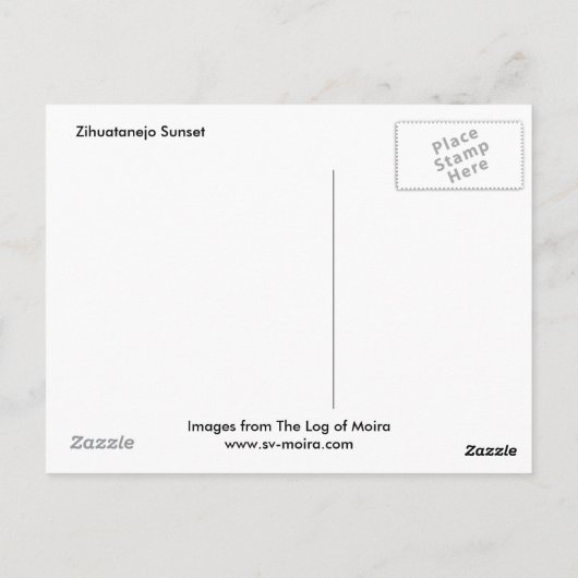 Zihuatanejo Sunset von Moira an der Ankerstelle Postkarte (Rückseite)