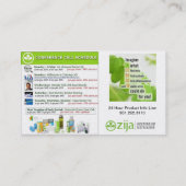 Zija unabhängige Verteiler-Visitenkarte Visitenkarte (Rückseite)