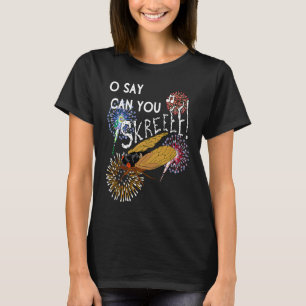 Zikade Meme 4. Juli Sommer Patriotischer Zitat USA T-Shirt