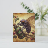 Zikade Postkarte (Stehend Vorderseite)
