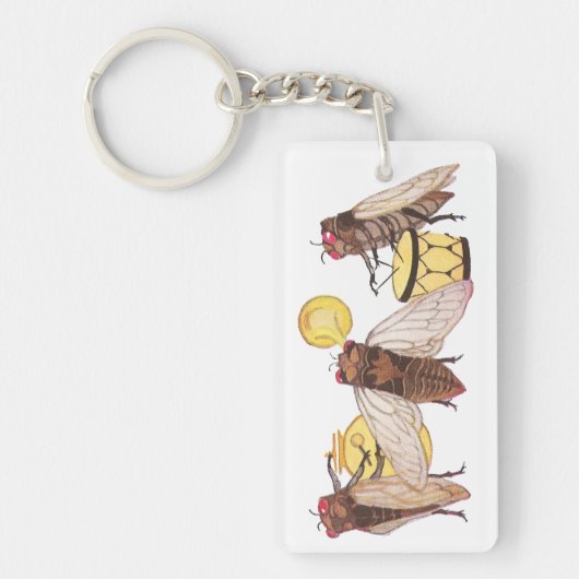 Zikaden-Band mit Klingel, Trompete und Trommel Schlüsselanhänger (Vorderseite)