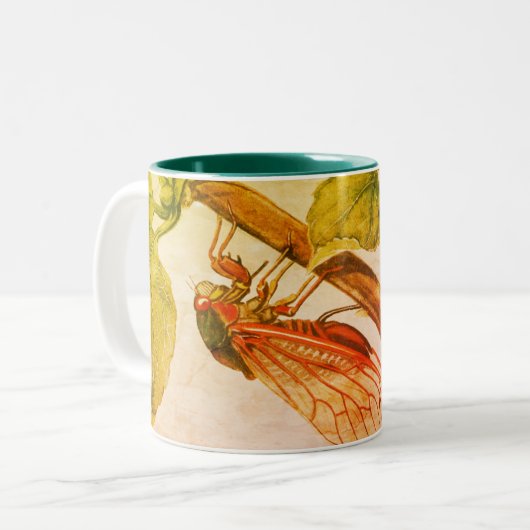 Zikaden-Magie Zweifarbige Tasse (Vorderseite Links)