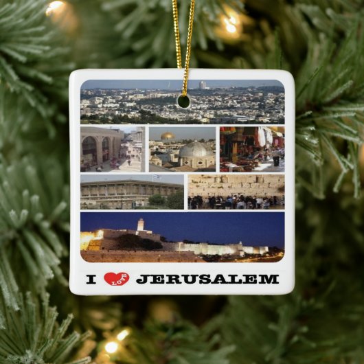 zIL003 i Liebe JERUSALEM Israel Naher Osten, Keramikornament (Baum)