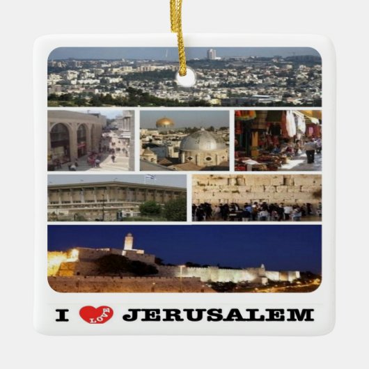 zIL003 i Liebe JERUSALEM Israel Naher Osten, Keramikornament (Vorderseite)