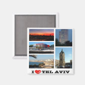 zIL007 i Liebe TEL AVIV, Israel Naher Osten, Kühls Magnet (Vorderseite/Rückseite)