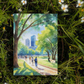 Zilker Park Austin Texas Watercolor Postcard Einladung