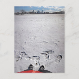 Zilker Park Snow - Austin Texas Downtown Skyline Postkarte
