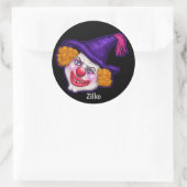 Zilko der gruselige Clown | Halloween Fun Runder Aufkleber (Tasche)