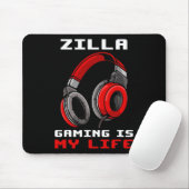 Zilla - Gaming ist mein Leben - Personalisiert Mousepad (Mit Mouse)