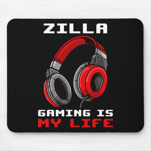 Zilla - Gaming ist mein Leben - Personalisiert Mousepad (Vorne)