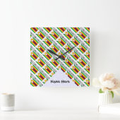 Zimbabwe and Zimbabwean Flag Tiled with Your Name  Quadratische Wanduhr (Zuhause)