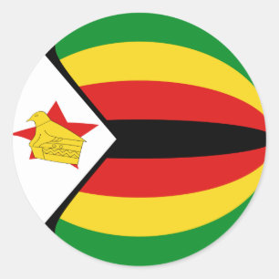 Zimbabwe Fischaugen-Flaggen-Aufkleber Runder Aufkleber