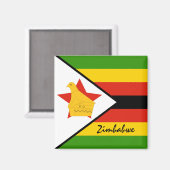 Zimbabwe flag & Africa holiday/sports fans Magnet (Vorderseite/Rückseite)