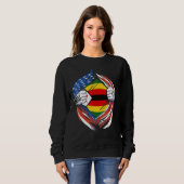 Zimbabwe Flag American Proud of My Zimbabwean Heri Sweatshirt (Vorne ganz)