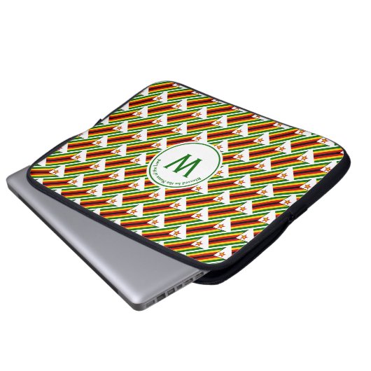 ZIMBABWE FLAG Custom Monogram Zimbabweed Laptop Laptopschutzhülle (Vorne Knopf)