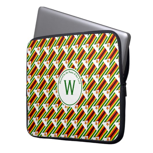 ZIMBABWE FLAG Custom Monogram Zimbabweed Laptop Laptopschutzhülle (Vorderseite Links)