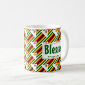 ZIMBABWE FLAG Custom Scripture BLESSED Simbabwee Kaffeetasse (VorderseiteRechts)