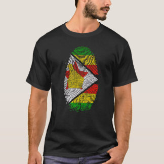Zimbabwe Flag Fingerprint It is in my DNA Gift Zim T-Shirt