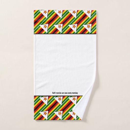 ZIMBABWE FLAG Gewohnte Schrift WEISS Badhandtuch Set (Handtuch)