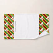 ZIMBABWE FLAG Gewohnte Schrift WEISS Badhandtuch Set (Handtuch)
