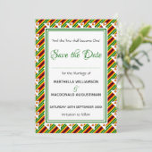 ZIMBABWE FLAG Individuelle Schrift Stilvoll Save The Date (Stehend Vorderseite)