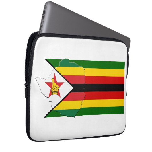 ZIMBABWE Flag Map Patriotic Computer Laptopschutzhülle (Vorne Rechts)