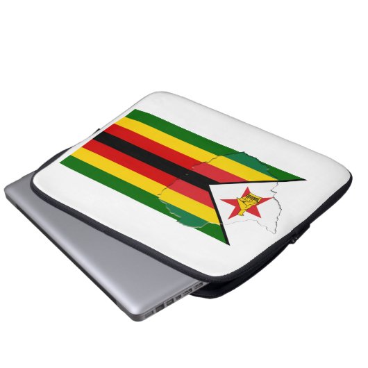 ZIMBABWE Flag Map Patriotic Computer Laptopschutzhülle (Vorne Knopf)