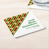 ZIMBABWE FLAG mit benutzerdefinierbarem Text-GOTT- Rechteckiger Pappuntersetzer (angewinkelt)
