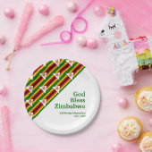 ZIMBABWE FLAG mit kundenspezifischem Text-GOTT-BLE Pappteller (Party)