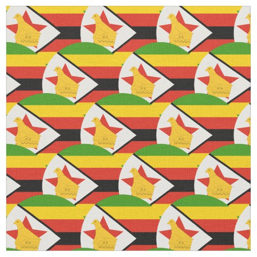 Zimbabwe Flag & Zimbabwe Trendy Fabric /mode Stoff (Nahaufnahme)