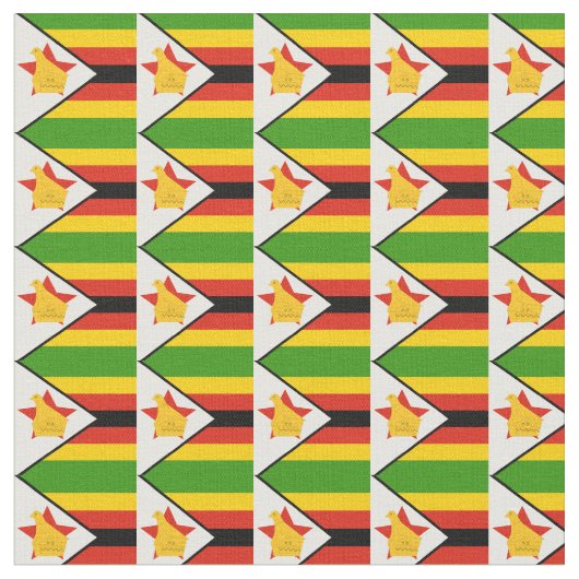 Zimbabwe Flag & Zimbabwe Trendy Fabric /mode Stoff (Nahaufnahme)