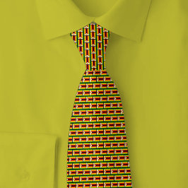 Zimbabwe-Flagge Backstein-Muster Krawatte
