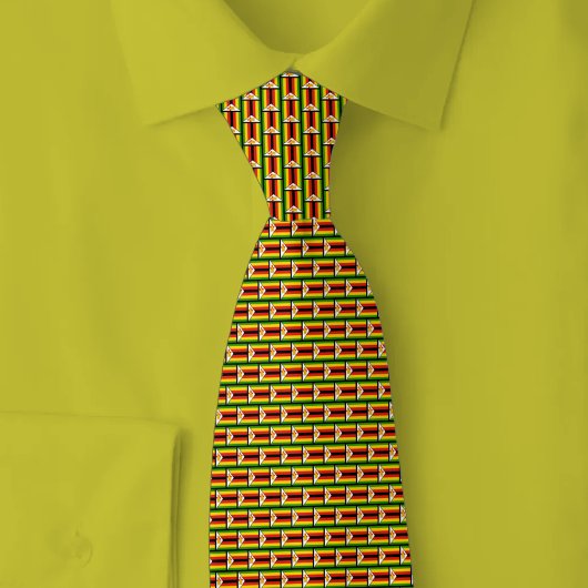 Zimbabwe-Flagge Backstein-Muster Krawatte