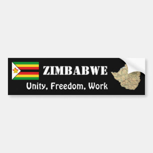 Zimbabwe Flagge + Karte Aufkleber Autoaufkleber