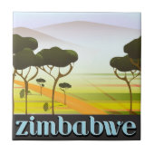 Zimbabwe-Landschaft-Reiseposter Fliese (Vorderseite)