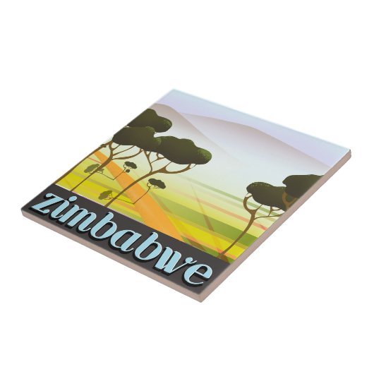 Zimbabwe-Landschaft-Reiseposter Fliese (Seite)